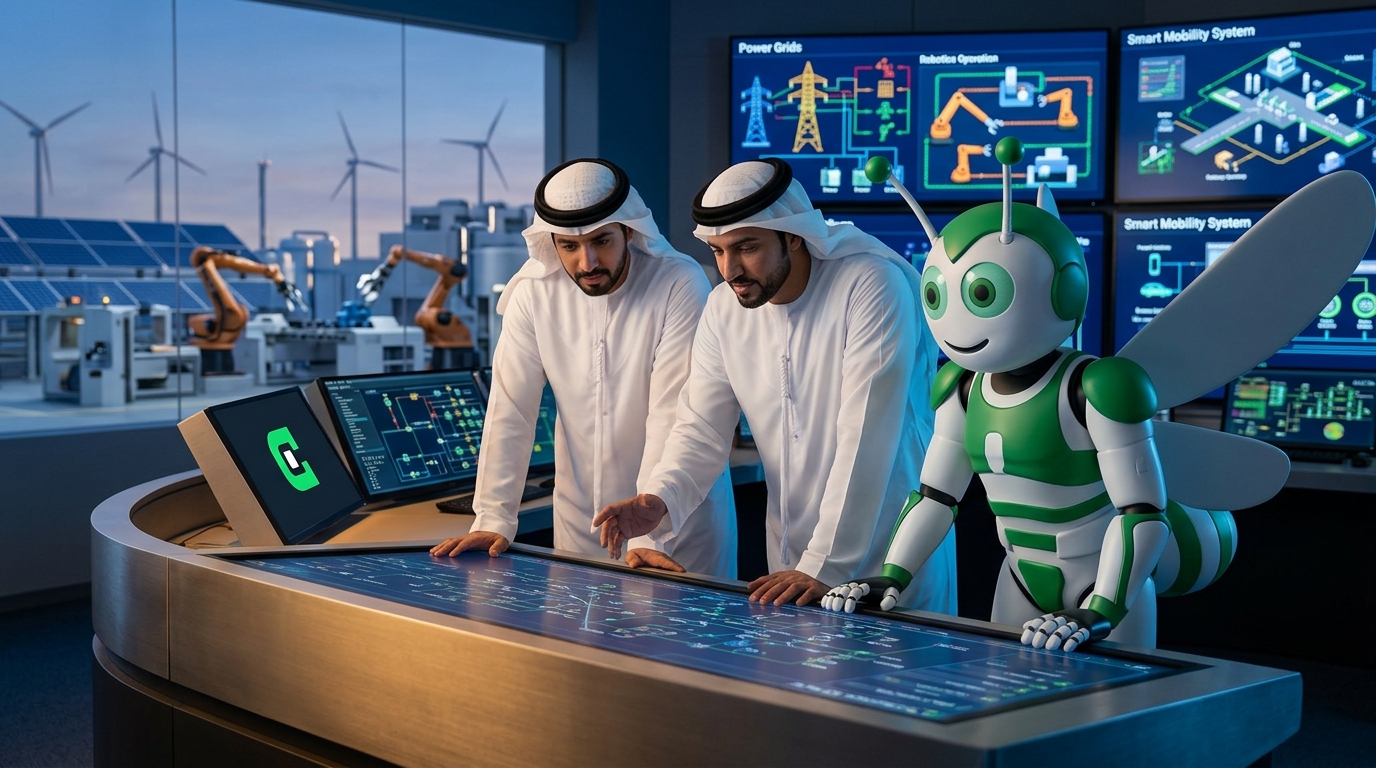 Saeed and infrastructure leaders examining intelligence across renewable energy, power grids, smart mobility, and industrial automation