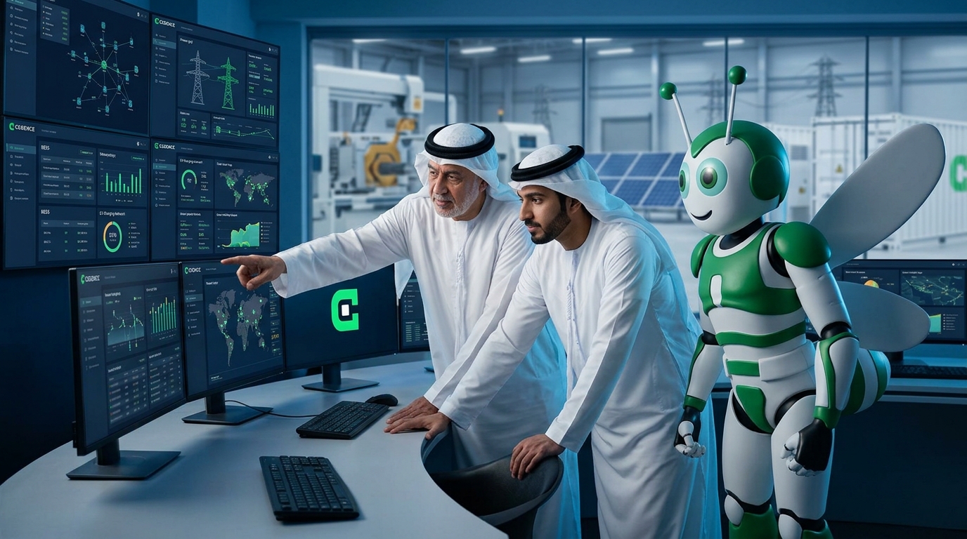 Saeed and utility leaders reviewing operational intelligence across power infrastructure and industrial systems